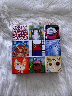 NEW 500 Piece Colorful Artsy Cats Art Puzzle